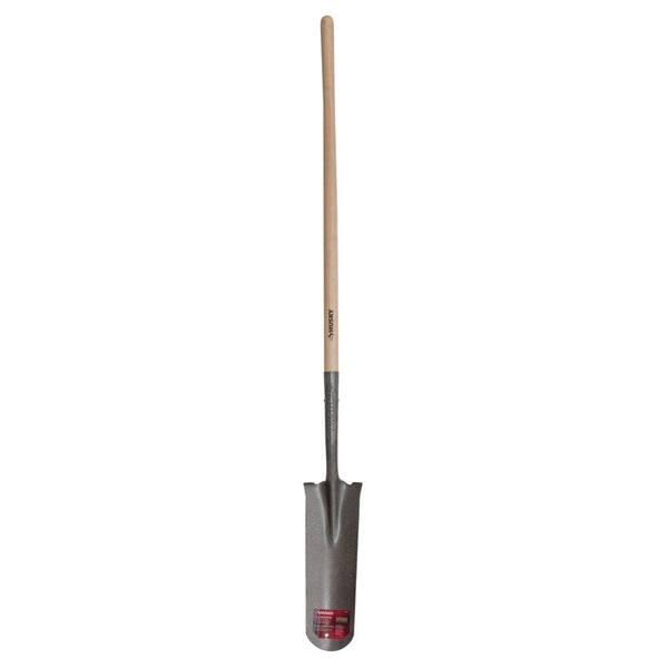 Husky 48 in. Wood Handle Steel Drain Spade Shovel