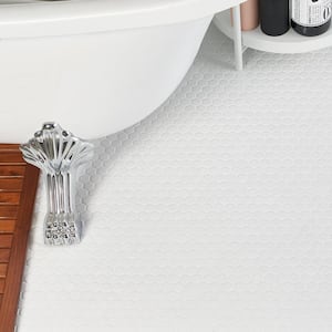Bliss Hexagon Matte White 10.03 in. x 11.61 in. Matte Porcelain Floor and Wall Mosaic Tile (0.80 Sq. Ft./Each)