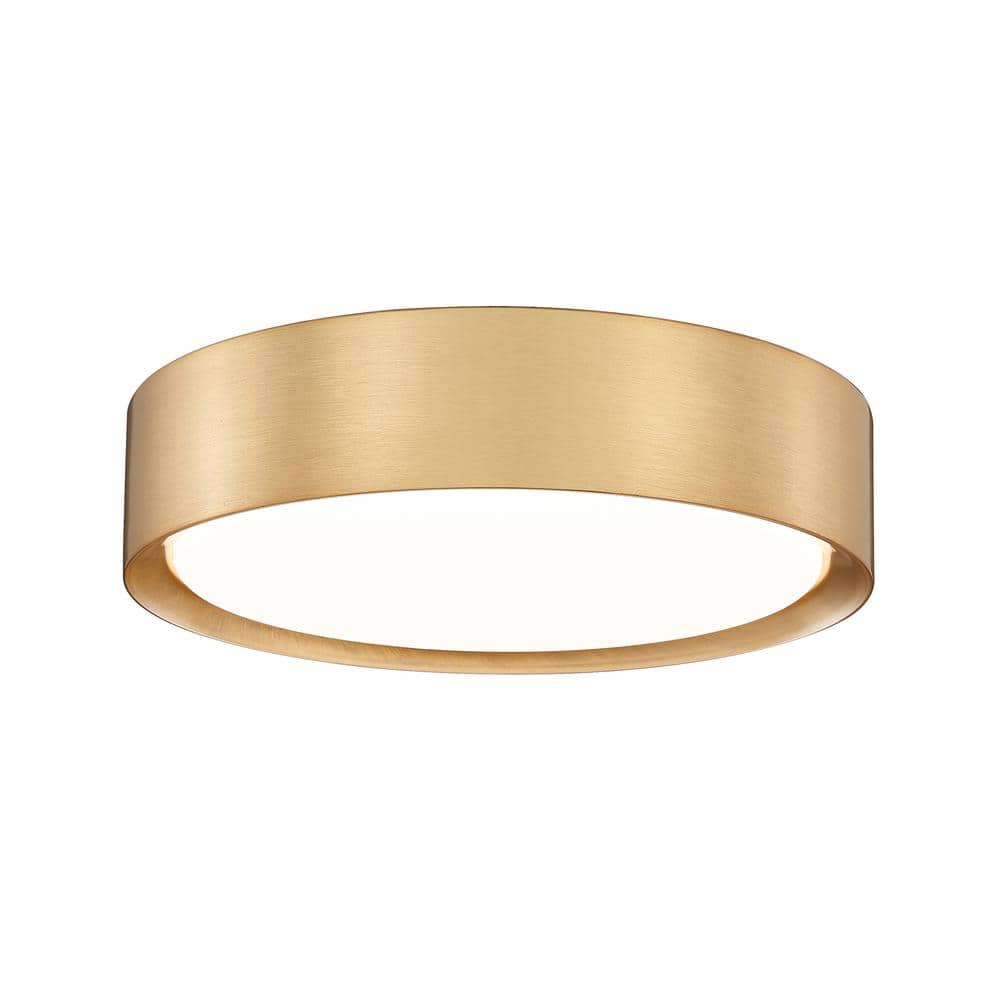 Kawan 12 in. Modern Gold Flush Mount with Acrylic Shade and no bulbs