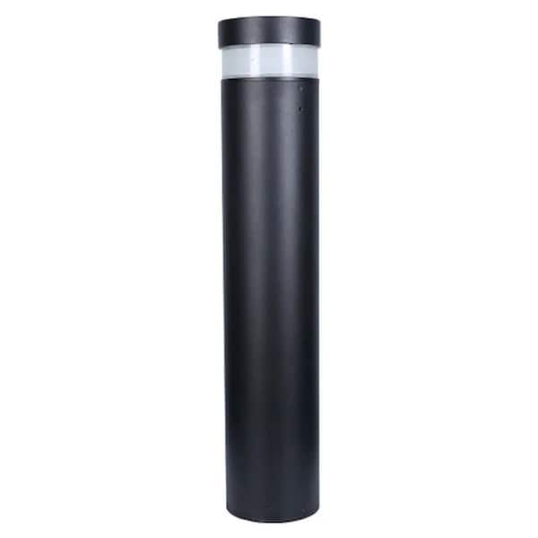 Solar Integrated LED Commercial Black Pathway Bollard Light 420 Lumens Height 31.4in. Weather Resistant 5-Years Warranty