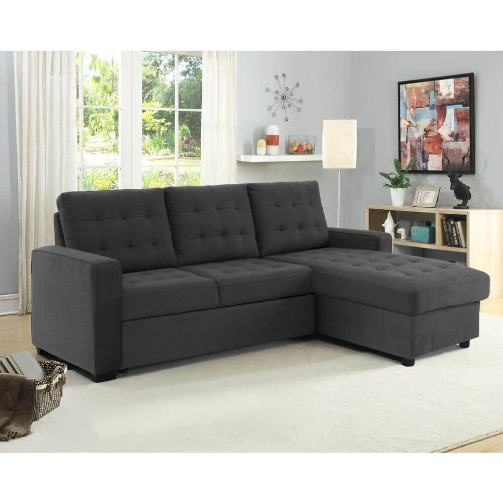 Serta Barison Steel Microfiber Fabric 3-Seat Convertible Sofa, BRA-2PC ...