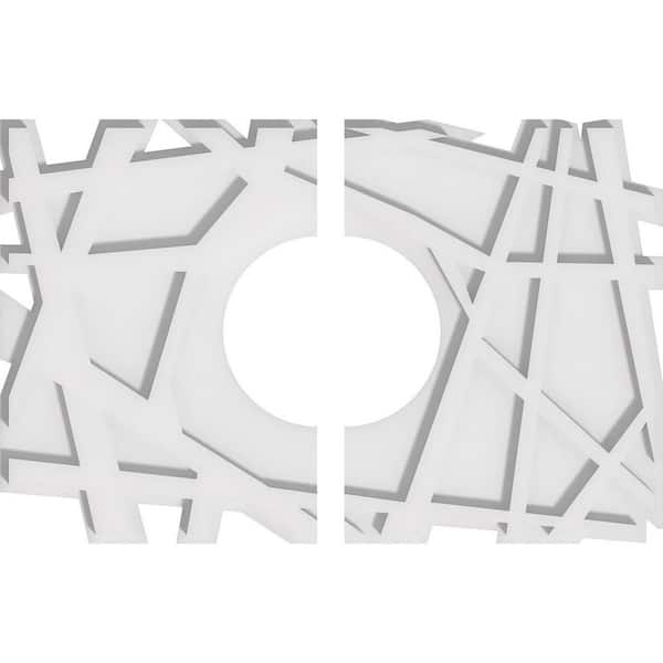 Ekena Millwork 20 in. x 13.37 in. x 1 in. Novo Architectural Grade PVC Contemporary Ceiling Medallion (2-Piece)