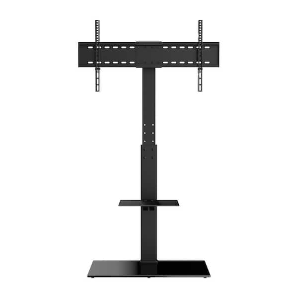 SVOPES 32-85 in. TV Stand Mount, Swivel Adjustable Floor Stand with Tempered Glass Base, Portable for Bedroom and Living Room