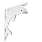 Decorative 16 in. Paintable PVC Dolphin Mailbox or Porch Bracket