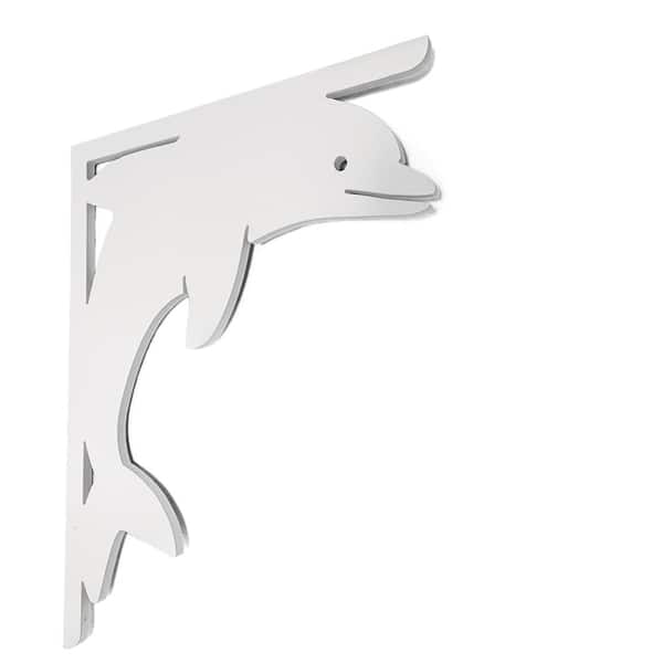 Nature Brackets Decorative 16 in. Paintable PVC Dolphin Mailbox or Porch Bracket