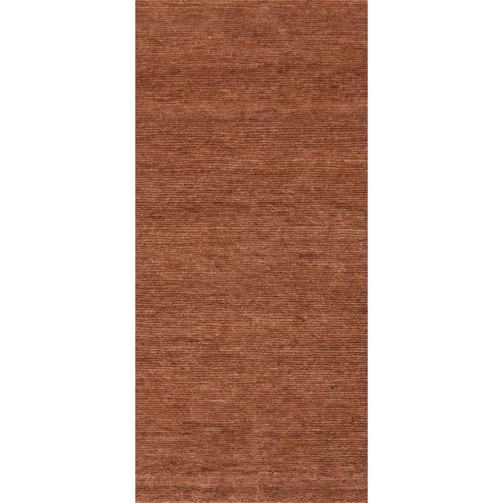 DASH & ALBERT 3 ft. x 8 ft. Rust Ramsey Hand Knotted Wool Indoor Runner ...