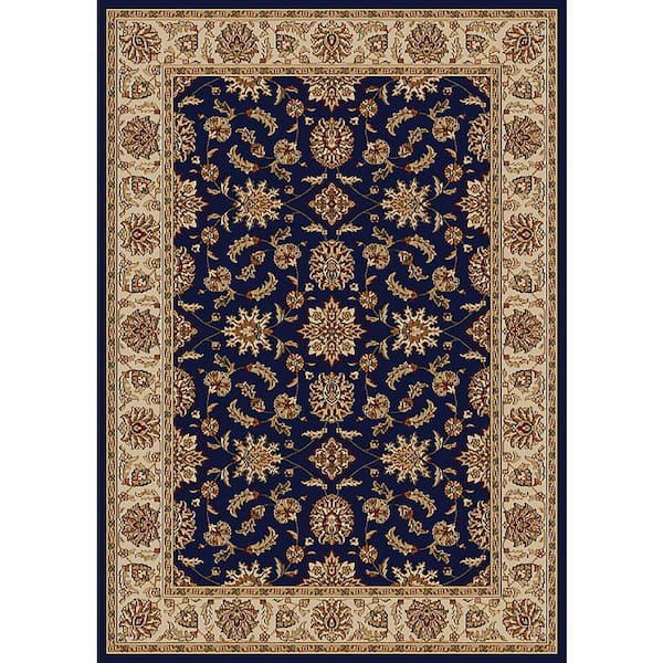 Unbranded Como Navy 3 ft. x 5 ft. Traditional Oriental Floral Area Rug