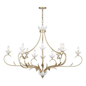 Breegan Jane by Savoy House Muse 12-Light French Gold and White Cashmere Chandelier