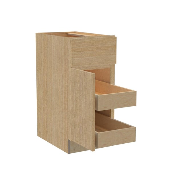 Home Decorators Collection Hargrove 18 in. W x 24 in. D x 34.5 in. H Assembled Plywood Base Kitchen Cabinet in Vanguard Oak with 2ROT Soft Close LH
