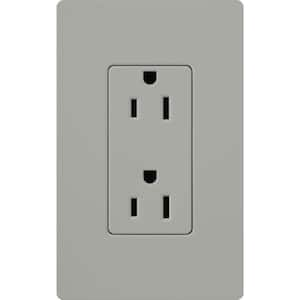 Claro Tamper-Resistant Duplex Receptacle, 15-Amp, Gray (CARS-15-TR-GR)