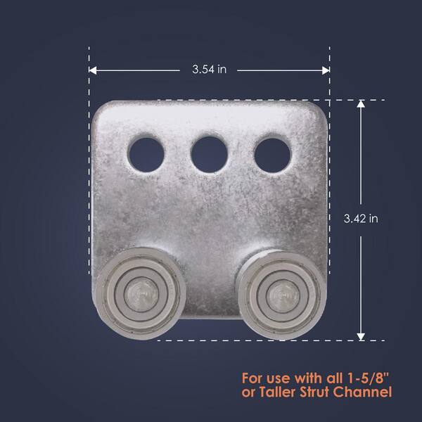 HIFLAME 2 Sets Of Trolley Roller Limit Trolley Assembly Positioning For Use With 1-5/8" Wide And All 1-5/8" Or Taller Strut Channel( Black