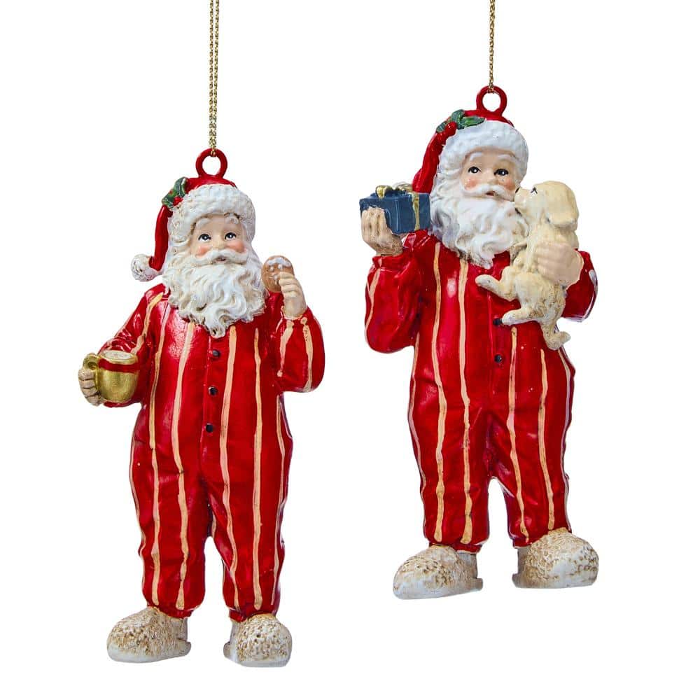 "4.5"" Resin Santa In Pjs Ornament Set of 2" price history on PriceWatchPro