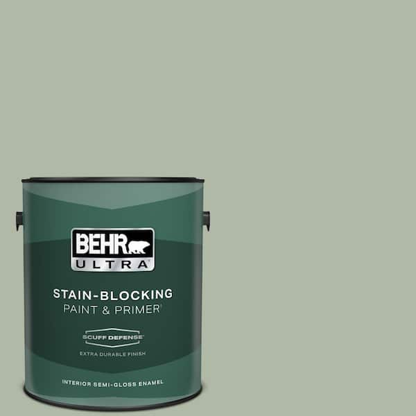 BEHR ULTRA 1 gal. #N390-3 Jojoba Extra Durable Semi-Gloss Enamel Interior Paint & Primer