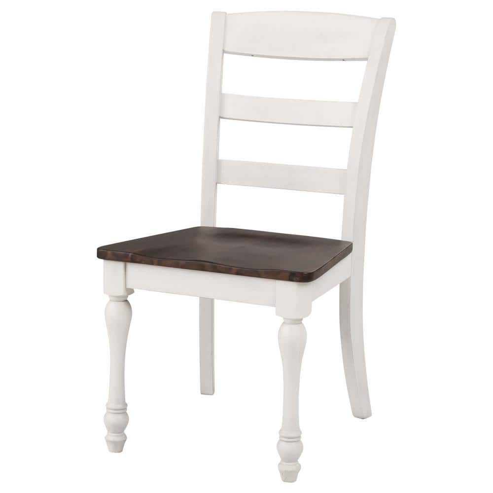 Madelyn High Ladderback White Wood Side Chair