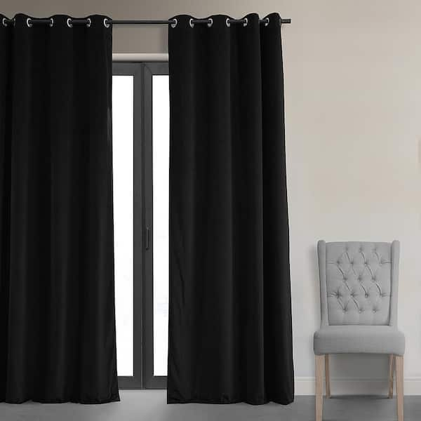 Charcoal Grey Matte Velvet Lined Eyelet Curtains