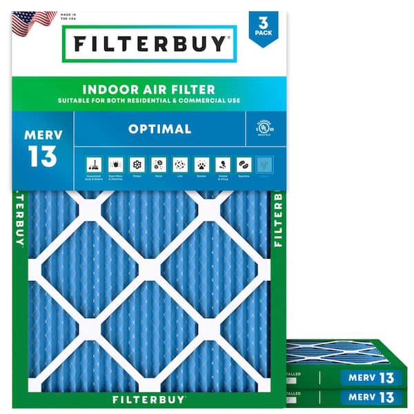6 in. x 12 in. x 1 in. MERV 13 (FPR 10) Health Defense Pleated HVAC AC Furnace Air Filters Replacement (3-Pack)