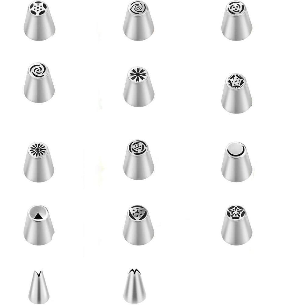 Tip Set JFVKAF 27-Piece Stainless Steel Piping Tips Set with Silicone Icing ...