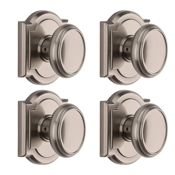 Prestige Carnaby Satin Nickel Hall/Closet Door Knob (4-Pack)