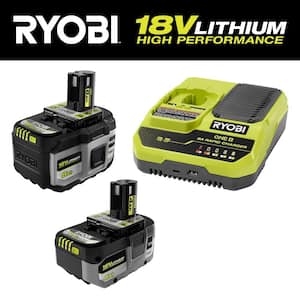 ONE+ 18V 8.0 Ah Lithium-Ion HIGH PERFORMANCE Battery and Rapid Charger Kit with ONE+ 18V 4.0 Ah HIGH PERFORMANCE Battery