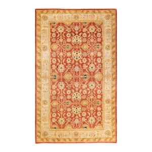 Mogul One-of-a-Kind Traditional Orange 5 ft. 1 in. x 8 ft. 3 in. Oriental Area Rug