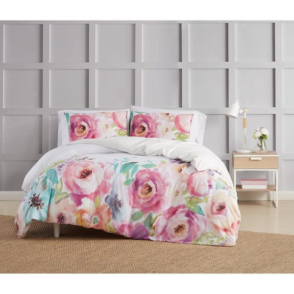 Christian Siriano Spring Flowers 3-Piece Full/Queen Duvet Cover Set