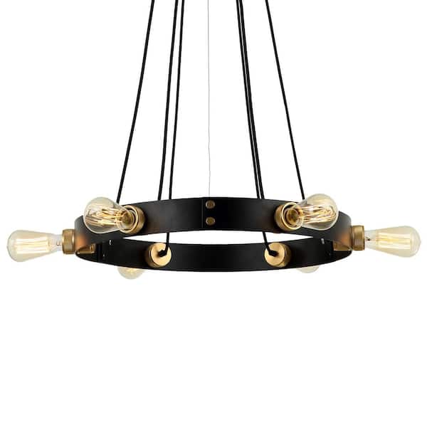 Warehouse of Tiffany Carbon 23 in. 6-Light Bronze Indoor Chandelier