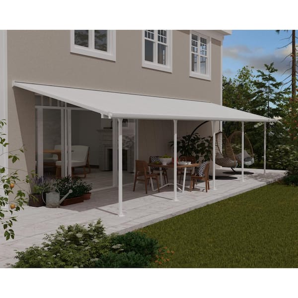 Feria 10 ft. x 32 ft. White/White Aluminum Patio Cover