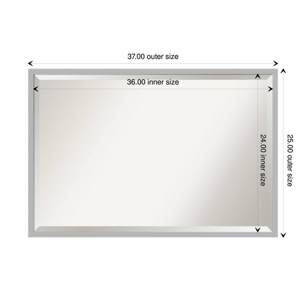 Hera Chrome Polished Silver 25" x 37" Rectangular Wall Mirror