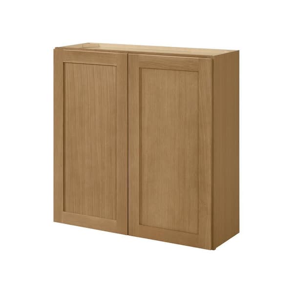 Avondale 36 in. W x 12 in. D x 36 in. H Ready to Assemble Plywood Shaker Wall Kitchen Cabinet in White Oak