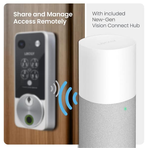 Lockly Vision 2K Video Zeno Satin Nickel Deadbolt Wifi Doorbell