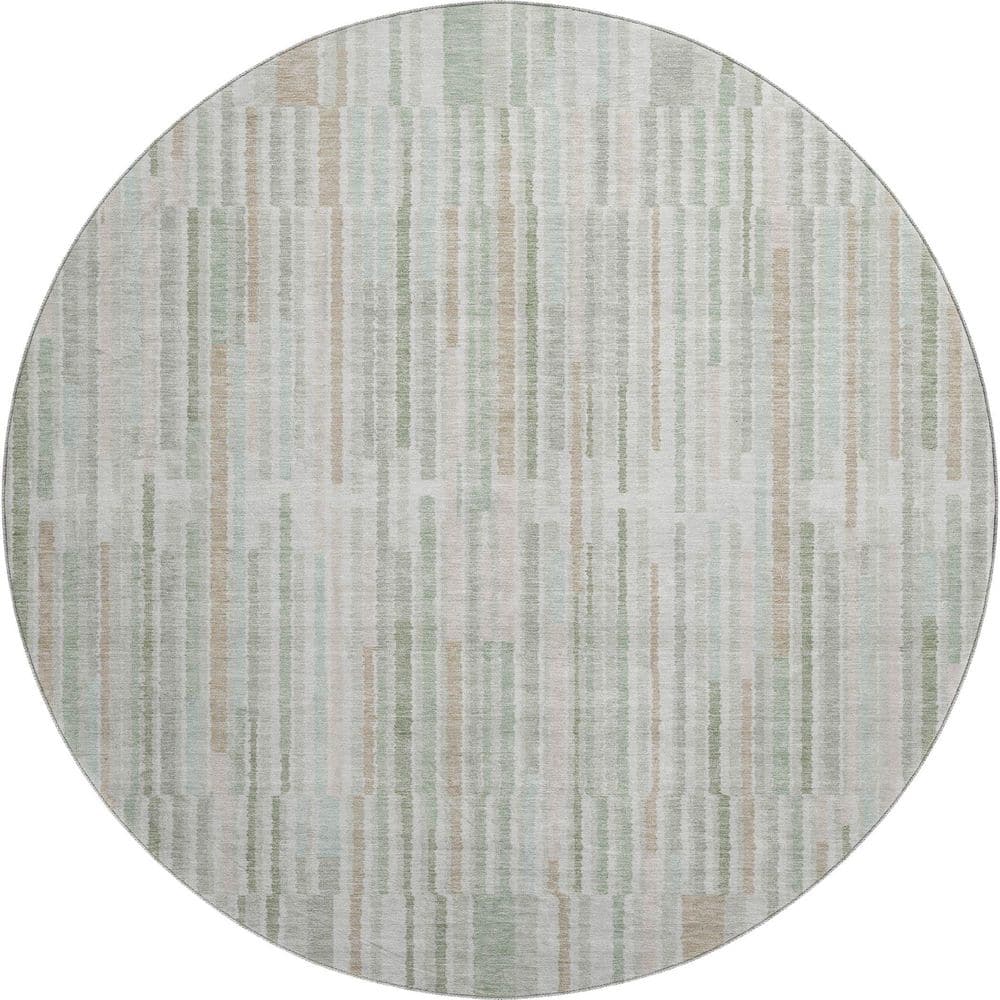 Mayfield Premium Machine Washable Abstract AMF2102 Sage 8 ft. x 8 ft. Round Rug price history on PriceWatchPro