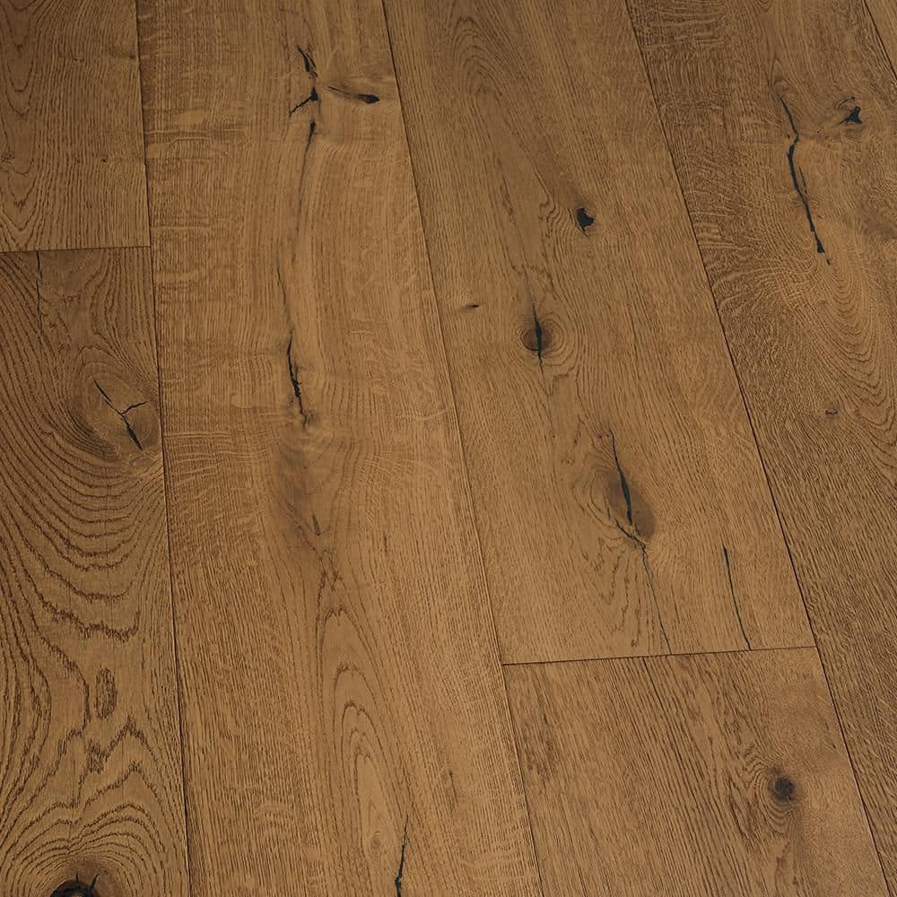 Del Rey French Oak 5/8 in. T x 9.4 in. W Tongue and Groove Wire Brush Engineered Hardwood Flooring (34.10 sq. ft./case) -  Malibu Wide Plank, HDMATG1243EF
