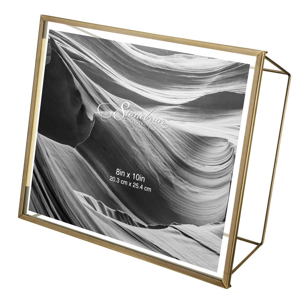 Antique Brass 8x10 Metal Floating Photo Frame