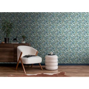 Flora Ditsy Blue Garden Floral Paper Washable Wallpaper Roll