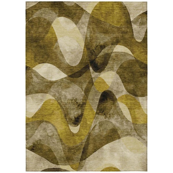 5' x 8' Brown Abstract Indoor Outdoor Area Rug 5' x 8' Brown Abstract Indoor Outdoor Area Rug