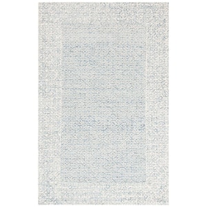Abstract Blue/Ivory Doormat 2 ft. x 3 ft. Floral Trellis Area Rug