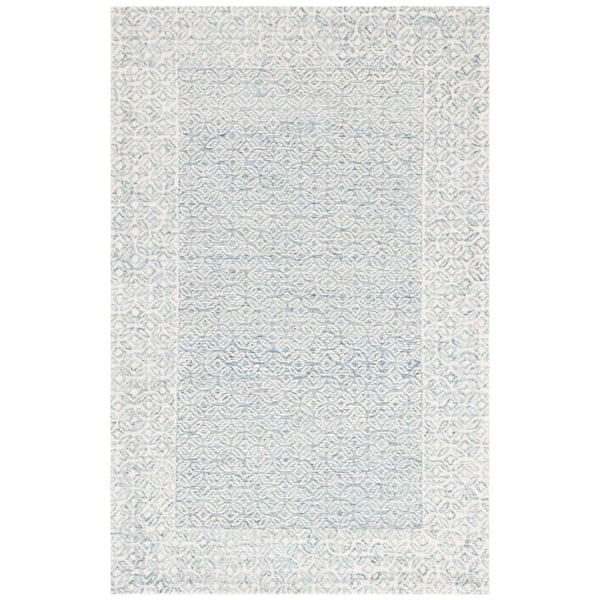 Abstract Blue/Ivory 4 ft. x 6 ft. Floral Trellis Area Rug