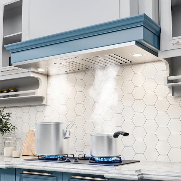 28 in. 600 CFM Convertible Insert Range Hood in Stainless Steel with Adjustable LED, 10-Year Warranty and Push Control