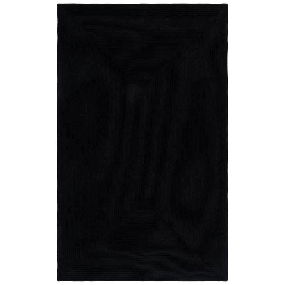 SAFAVIEH Braided Black 5 ft. x 8 ft. Machine Washable Solid Color ...