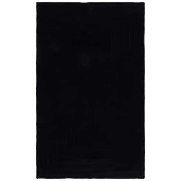Braided Black  8 ft. x 10 ft. Machine Washable Solid Color Gradient Area Rug
