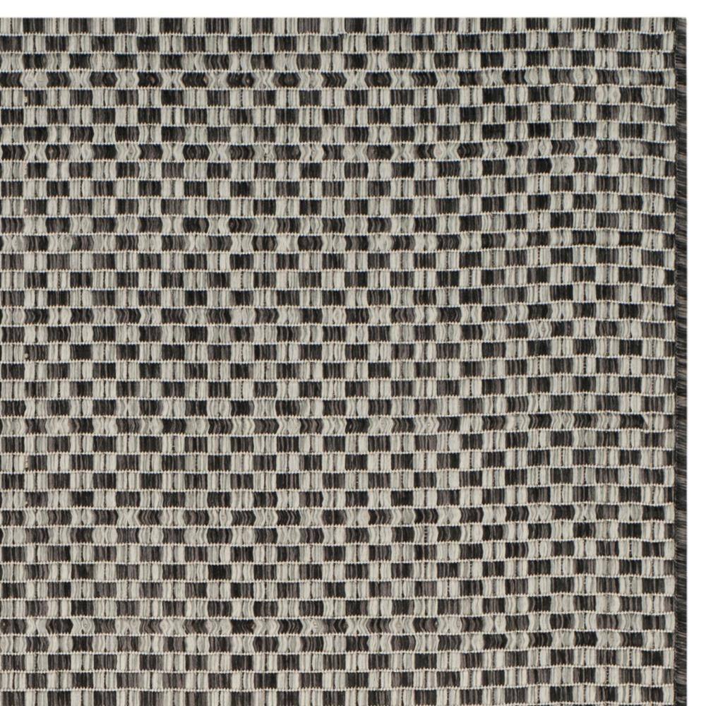 Reversible Black and Light Grey Synthetic 9' x 12' Area Rug