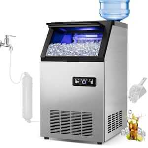 14.2in.Commercial Ice Maker 120 lb./24 H Stainless Steel Freestanding Ice Maker Machine with Full Cube Production