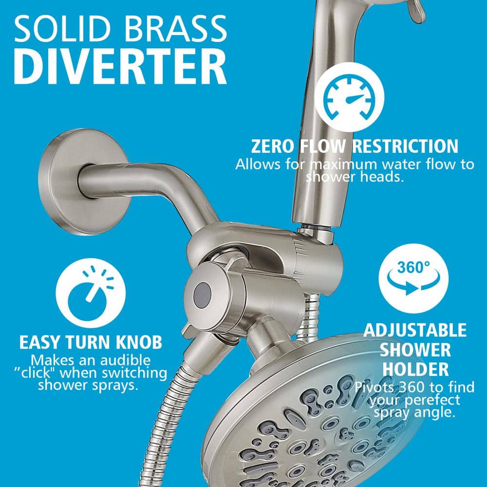 Brushed Nickel Dual Function Handheld Rain Shower Faucet Set