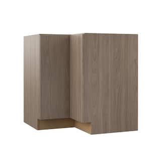 Designer Series Edgeley Assembled 33x34.5x20.25 in. Lazy Susan Corner Base Kitchen Cabinet in Driftwood