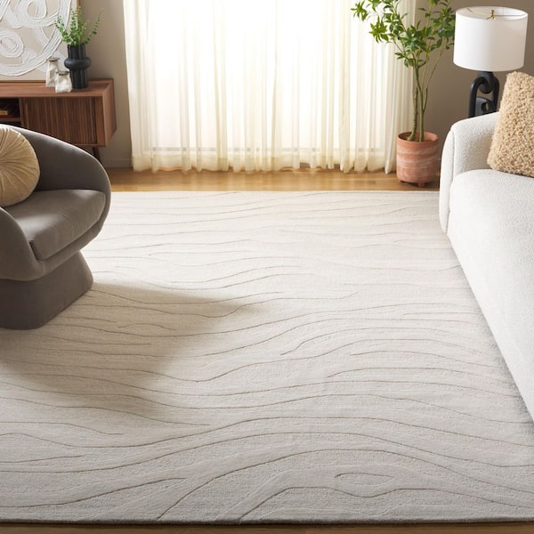 Rodeo Drive 8 ft. x 10 ft. Ivory Solid Wavy Area Rug