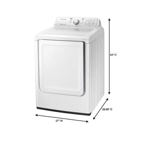 Samsung 7 2 Cu Ft Gas Dryer In White Dv40j3000gw The Home Depot