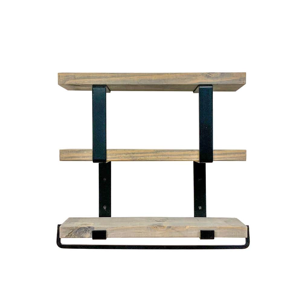 Del Hutson Designs Ziggy 6.125 in. D x 24 in. W x 24 in. H Gray Tiered Deco