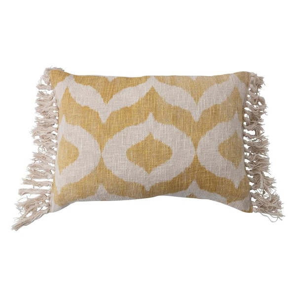 Storied Home 24 in. L x 16 in. W Cotton Lumbar Pillow w Tassels