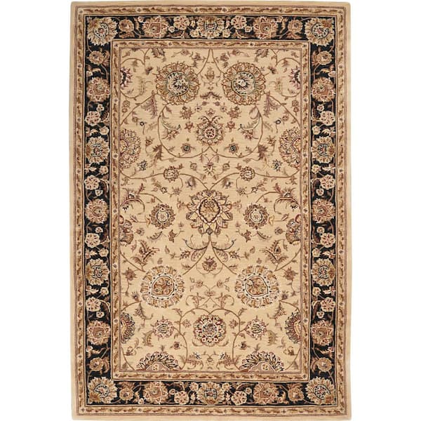 Nourison 2000 Beige 6 ft. x 9 ft. Bordered Traditional Area Rug