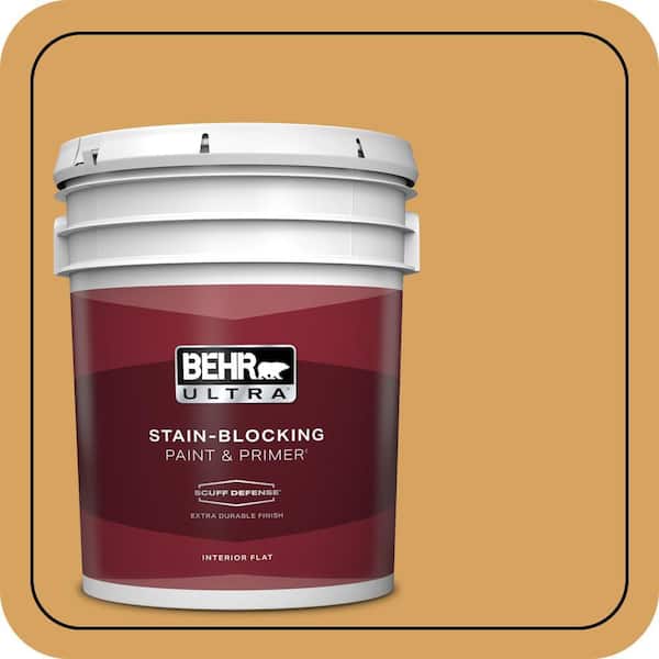 BEHR ULTRA 5 gal. #MQ4-10 Amber Brew Extra Durable Flat Interior Paint & Primer